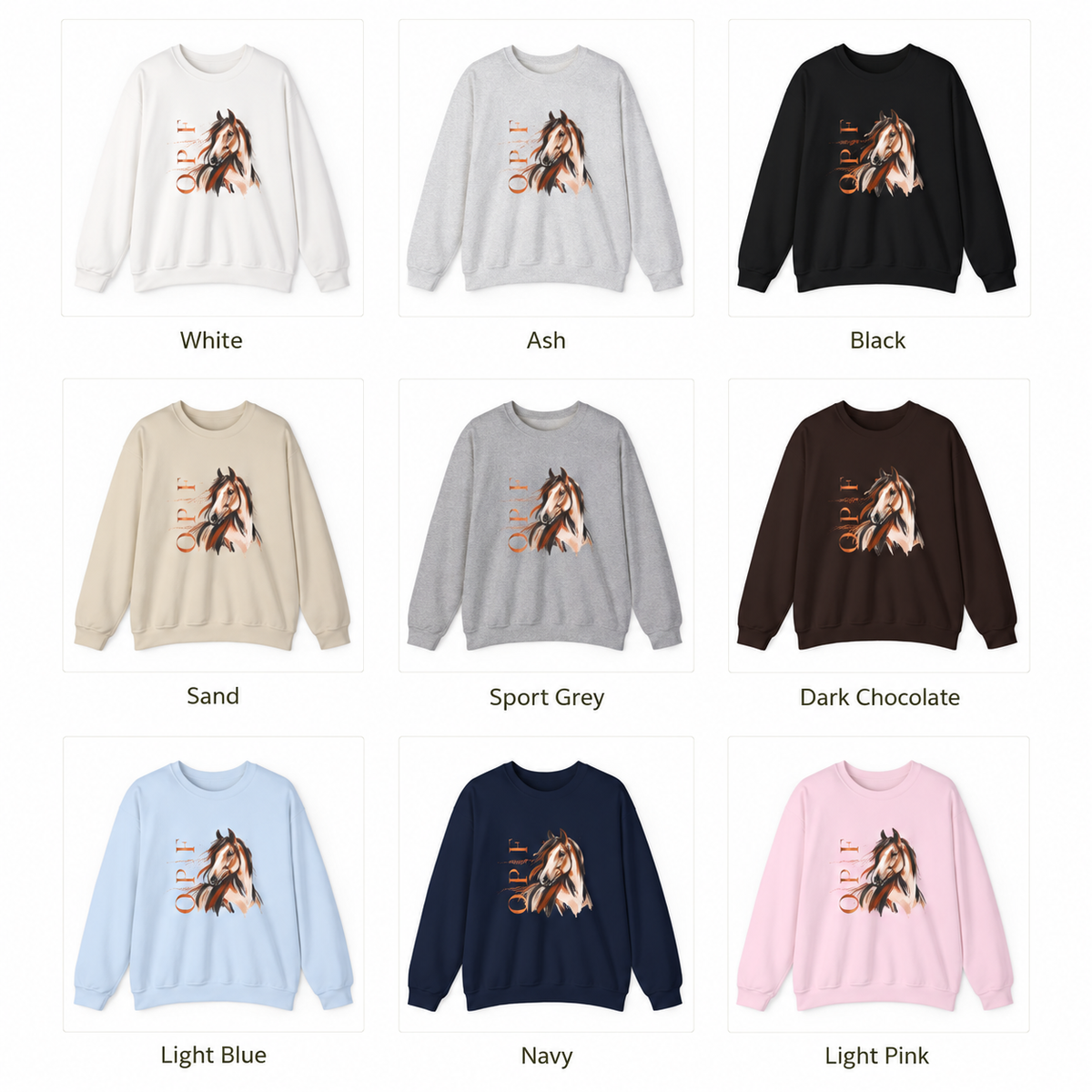 Orange Peel Finds Exclusive Horse Lovers Sweatshirt, Chic Modern Sweatshirts for Her and Him