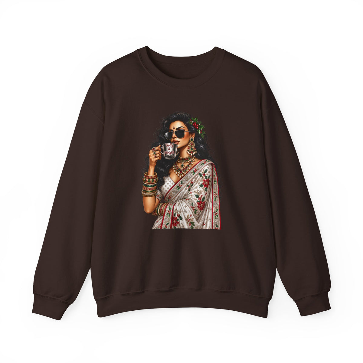 Custom Text Bollywood Christmas Sweatshirt, Desi Holiday Apparel for Parties