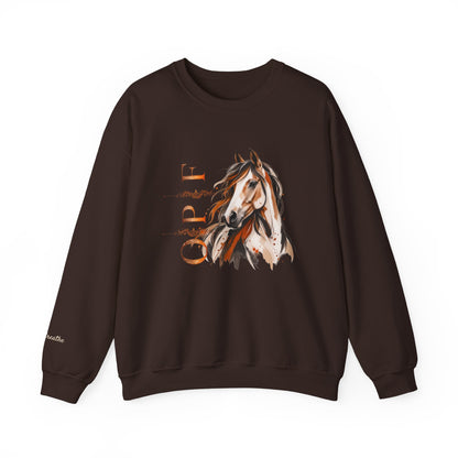 Orange Peel Finds Exclusive Horse Lovers Sweatshirt, Chic Modern Sweatshirts for Her and Him