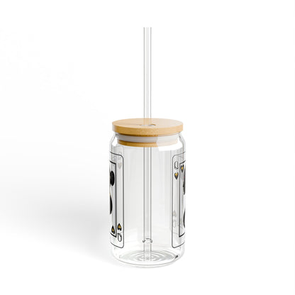 Custom Sipper Glass Tumbler, Queen of Hearts, Inclusive Aesthetic Iced Drink Gifts - 3 Options