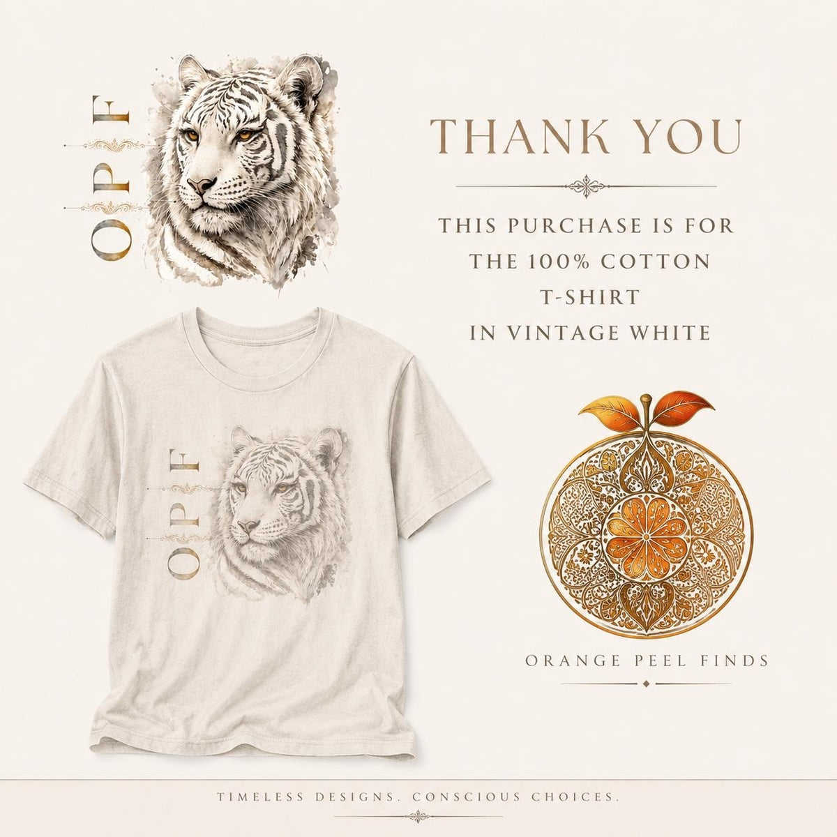 Orange Peel Finds Exclusive - Tiger, Peacock, Horse T-Shirt