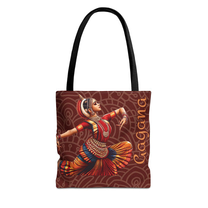 Bharatanatyam Dancer Tote Bag, South Asian Art, Carnatic Arangetram Recital Gift