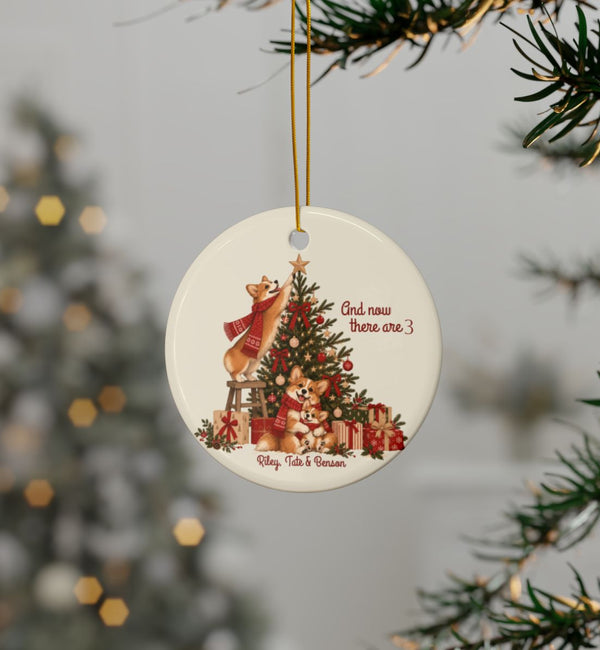 Corgi Lovers New Baby Ornament, First Christmas for New Family