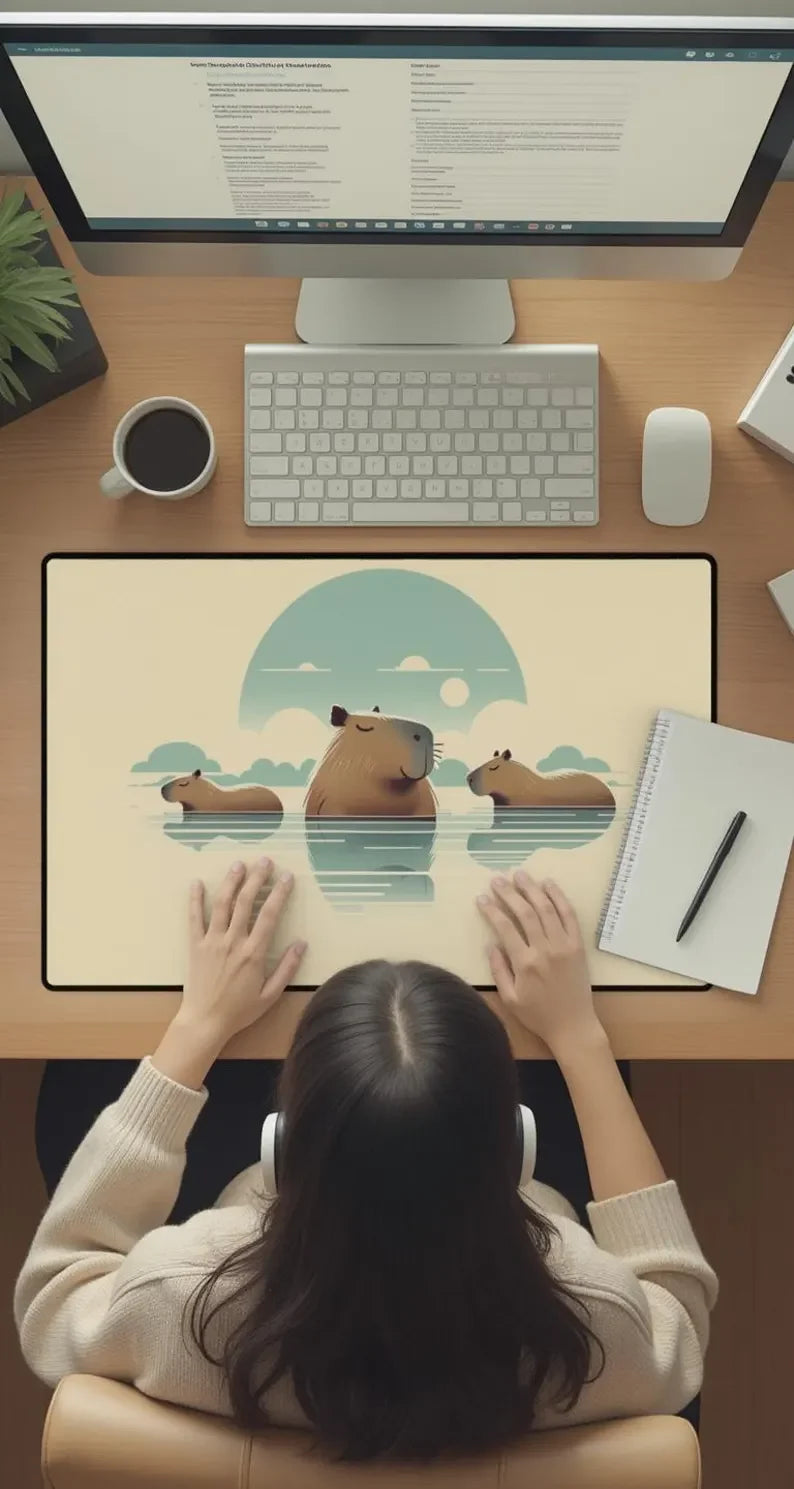Capybara Desk Mat / Large Gaming Mouse Pad