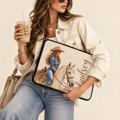 Cowgirl Laptop Case / Dog Lovers Laptop Case