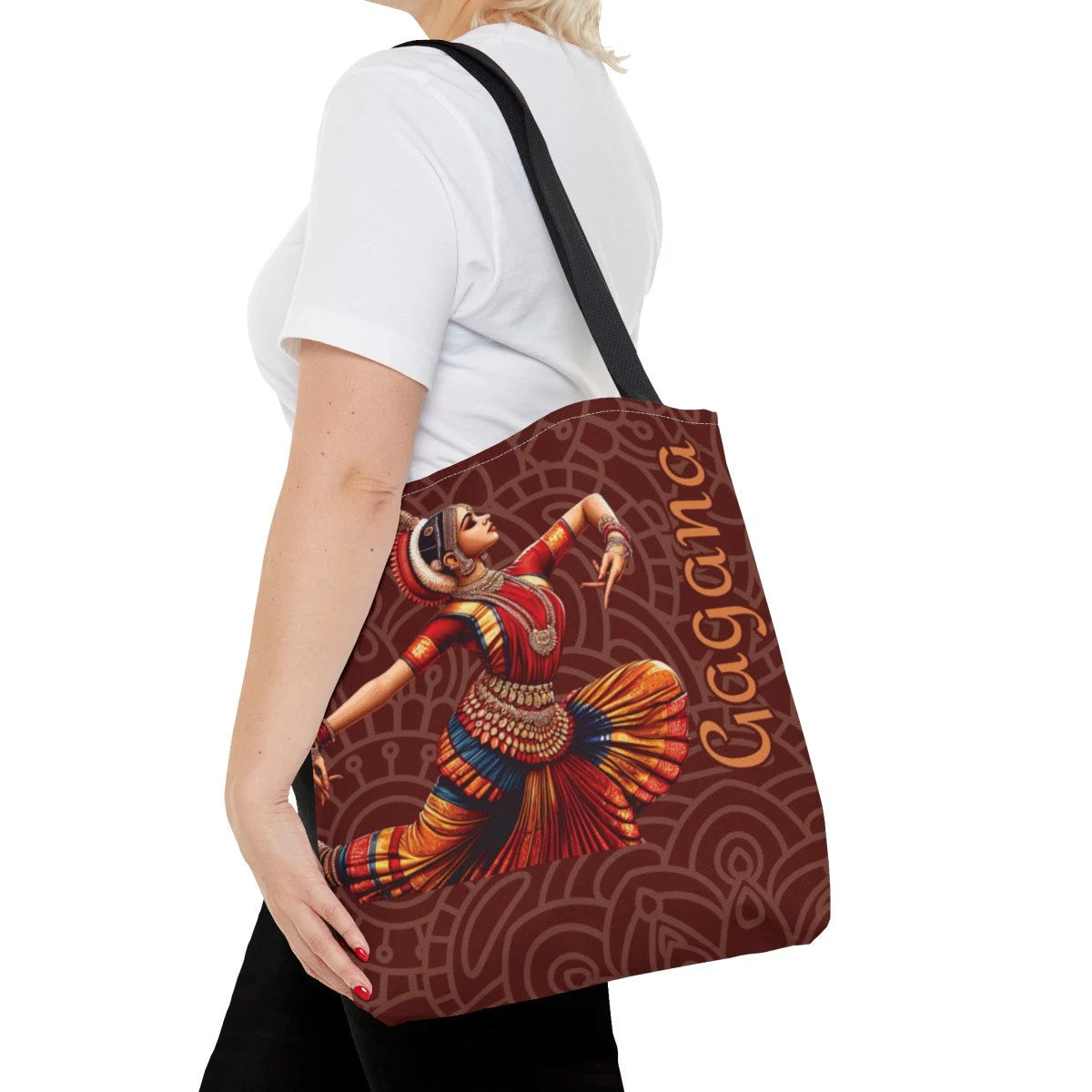 Bharatanatyam Dancer Tote Bag, South Asian Art, Carnatic Arangetram Recital Gift