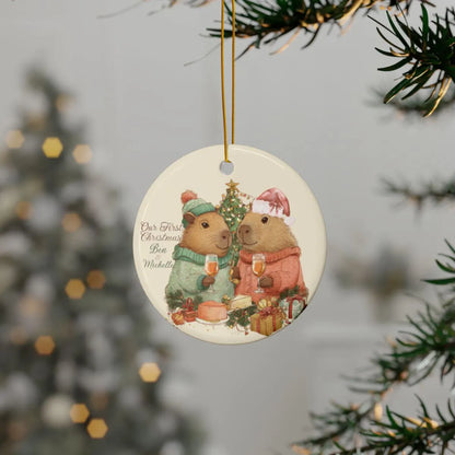Capybara Ceramic Christmas Ornament for New Couples / First Christmas - 3 options