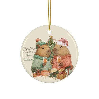 Capybara Ceramic Christmas Ornament for New Couples / First Christmas - 3 options