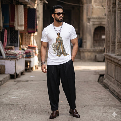 Custom Text Bollywood Inspirational T-Shirt, South Asian White Tiger Lover Apparel