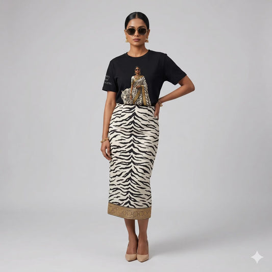 Custom Text Bollywood Inspirational T-Shirt, South Asian White Tiger Lover Apparel