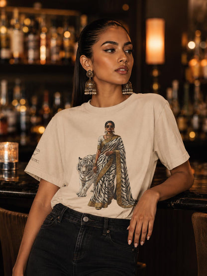 Custom Text Bollywood Inspirational T-Shirt, South Asian White Tiger Lover Apparel