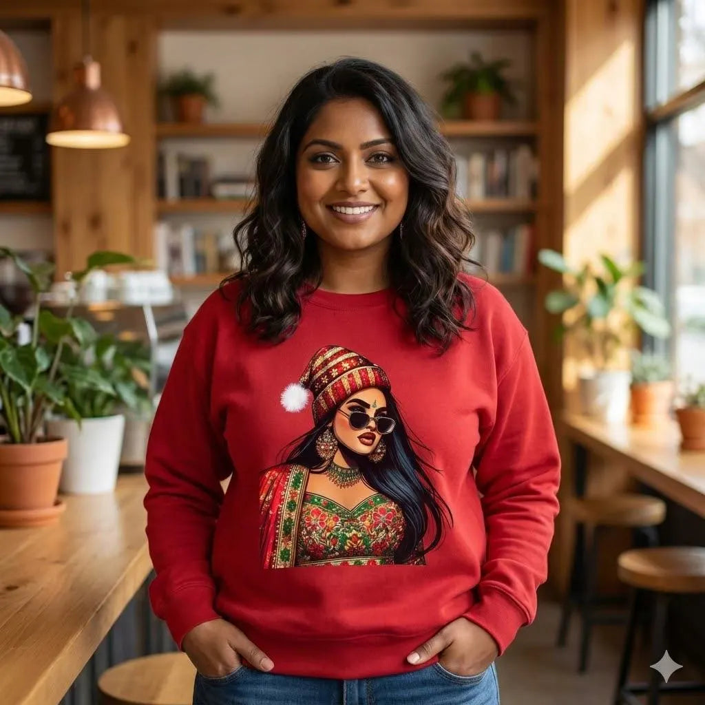 Desi Christmas Sweatshirt Collection, Chic South Asian Apparel for Bollywood Lovers - 3 Options