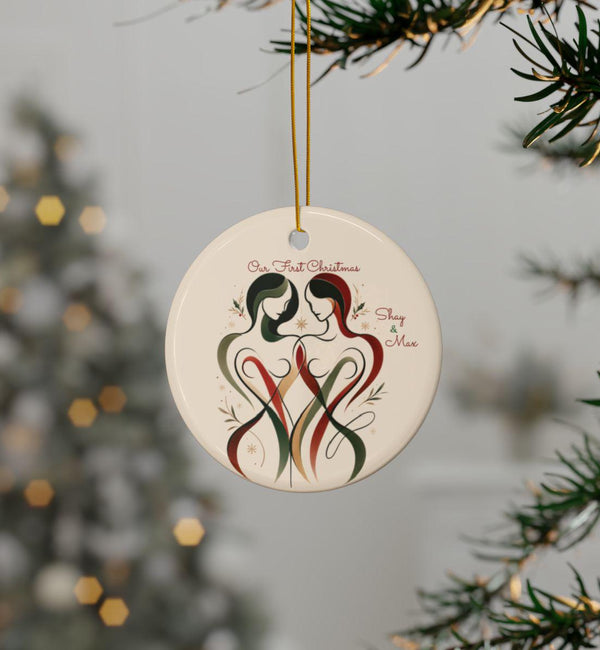 Modern LGBTQ Queer Lesbian / Gay Christmas Ornaments, Chic Inclusive Holiday Decor - 2 options