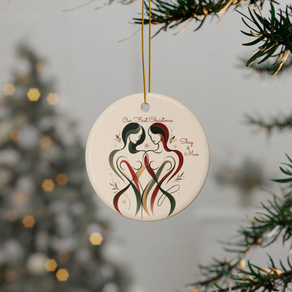 Modern LGBTQ Queer Lesbian / Gay Christmas Ornaments, Chic Inclusive Holiday Decor - 2 options