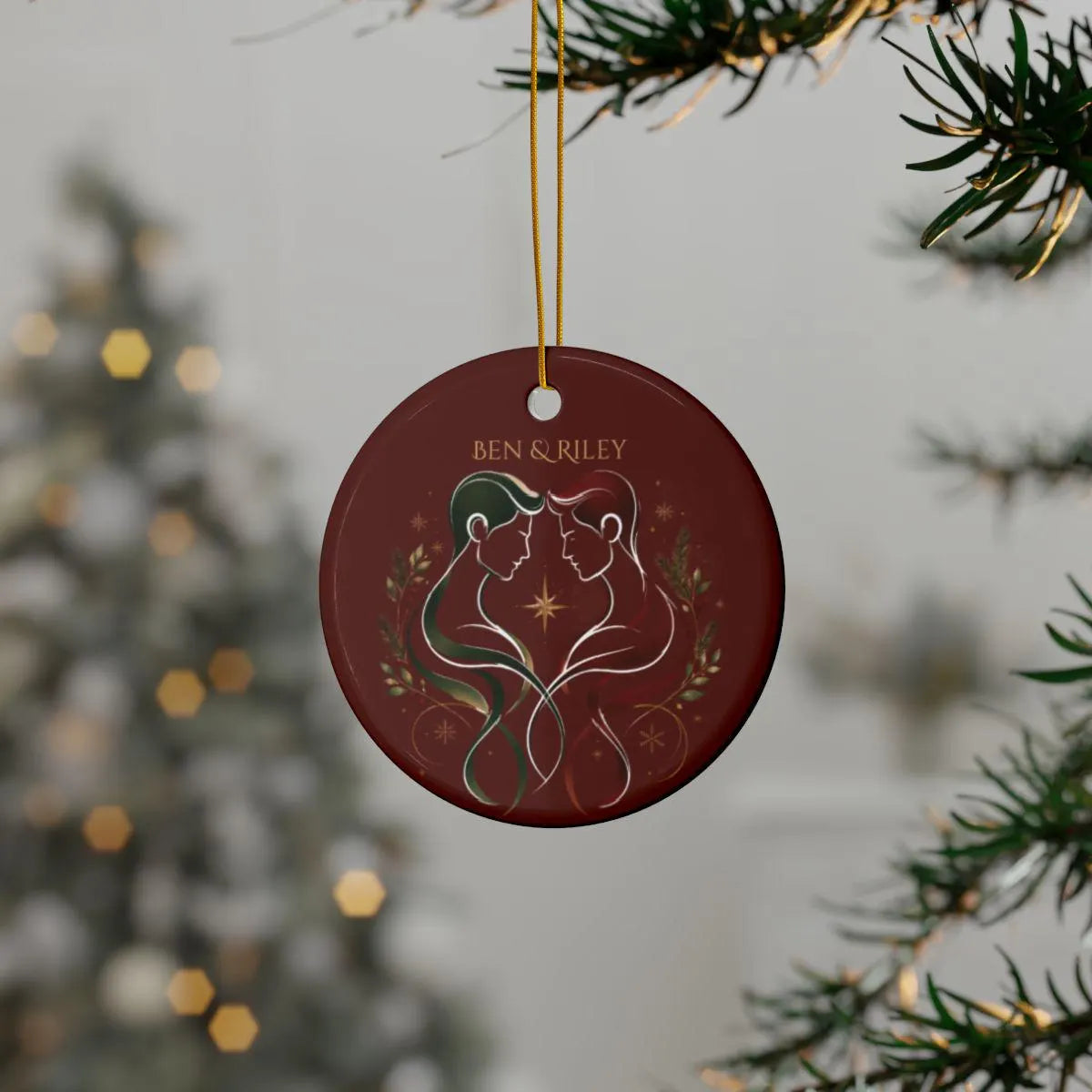 Modern LGBTQ Queer Lesbian / Gay Christmas Ornaments, Chic Inclusive Holiday Decor - 2 options