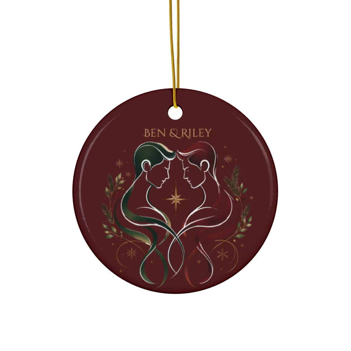 Modern LGBTQ Queer Lesbian / Gay Christmas Ornaments, Chic Inclusive Holiday Decor - 2 options