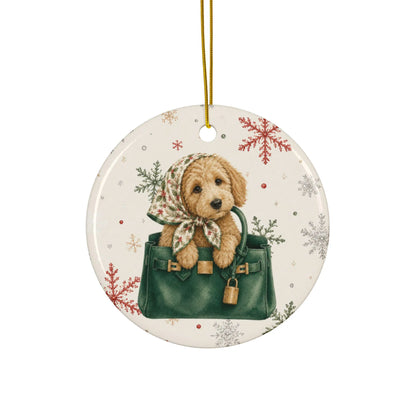 Dog and Handbag Lovers Ornament, Chic Puppy Holiday Decor