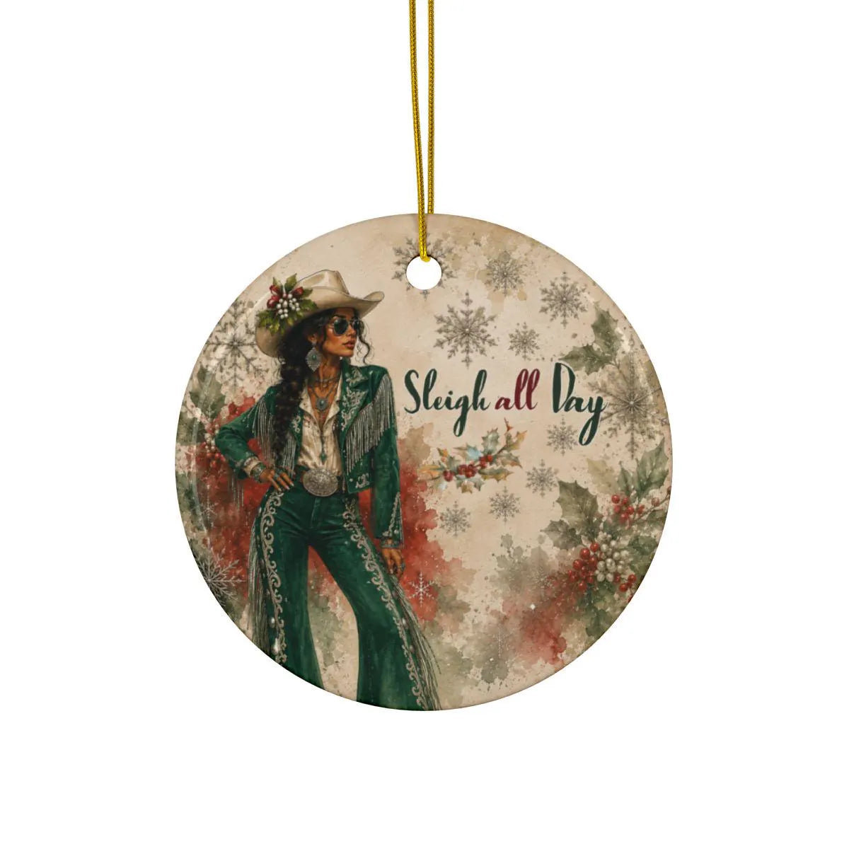 Chic Cowgirl Christmas Ornaments, Modern Aesthetic Holiday Decor for Western Lovers - 3 options
