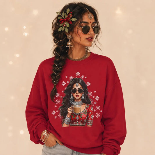 Desi Christmas Sweatshirt Collection, Chic South Asian Apparel for Bollywood Lovers - 3 Options