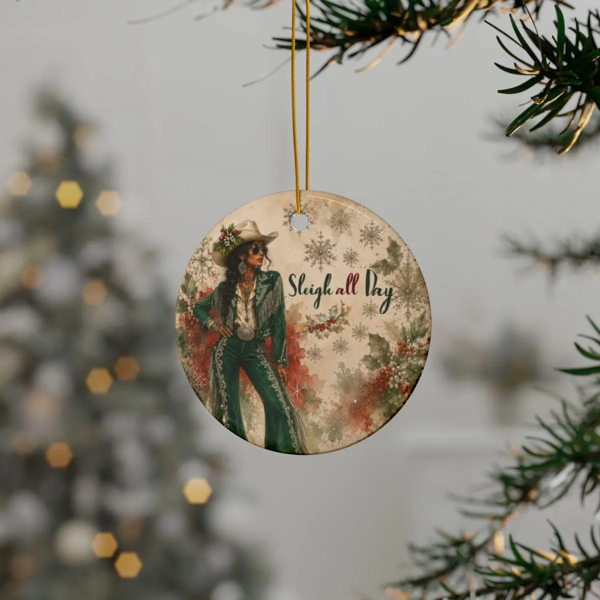 Chic Cowgirl Christmas Ornaments, Modern Aesthetic Holiday Decor for Western Lovers - 3 options
