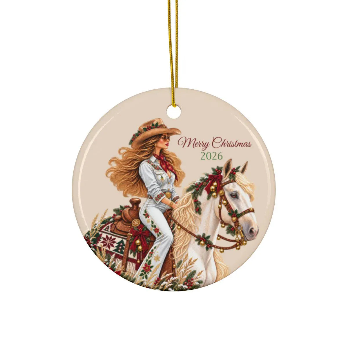 Chic Cowgirl Christmas Ornaments, Modern Aesthetic Holiday Decor for Western Lovers - 3 options
