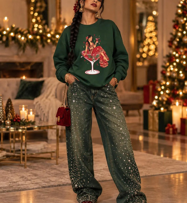 Desi Christmas Sweatshirt Collection, Chic South Asian Apparel for Bollywood Lovers - 3 Options