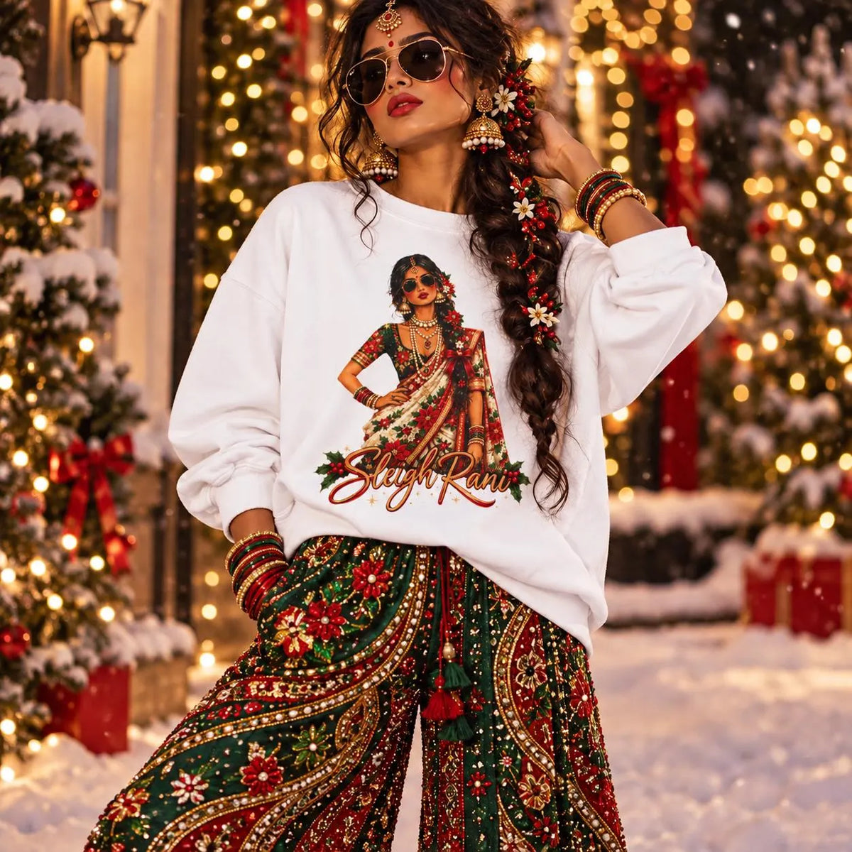South Asian Christmas Sweatshirt Collection, Chic Desi Apparel for Bollywood Lovers - 3 Options