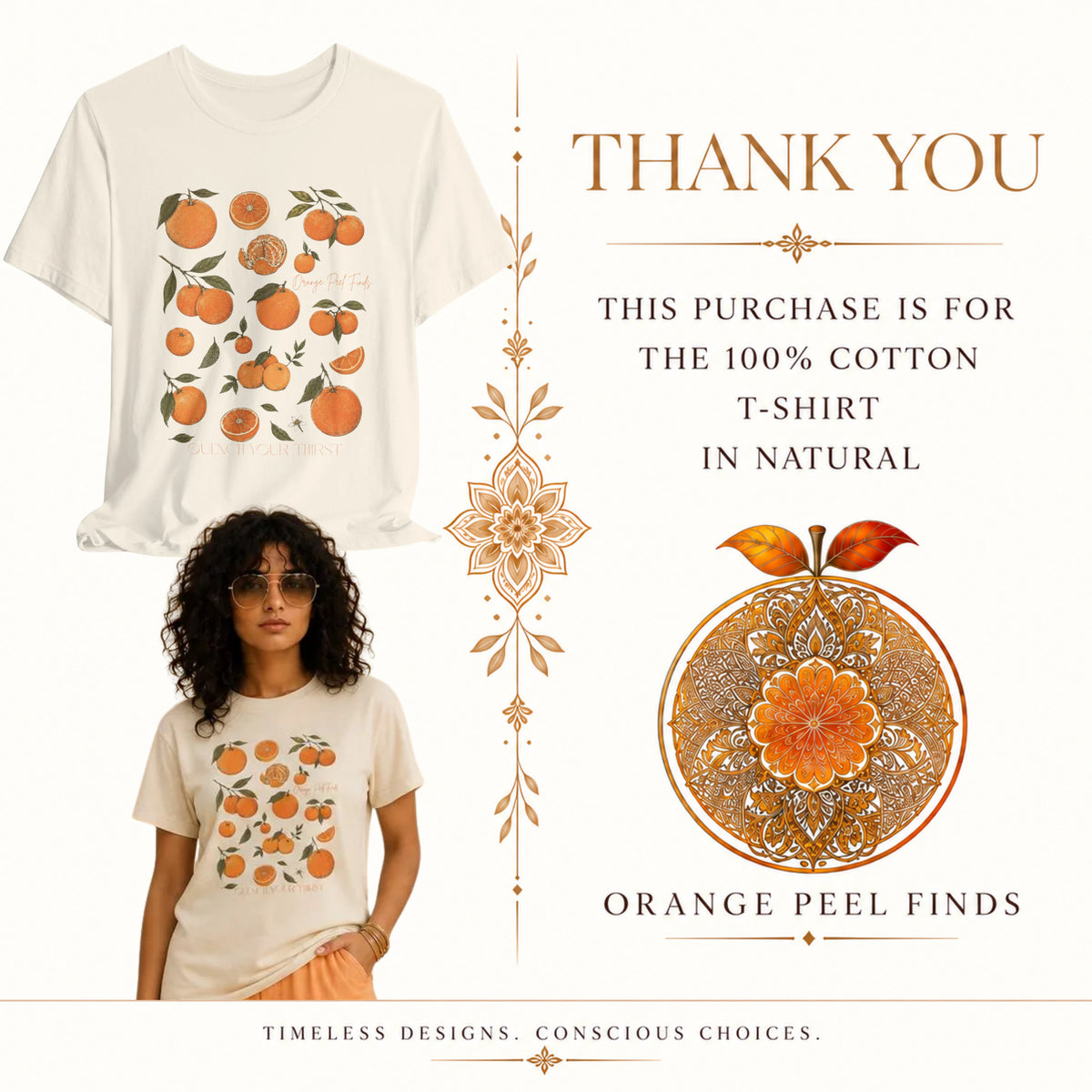 Orange Peel Finds Exclusives - Orange Pattern T-Shirt