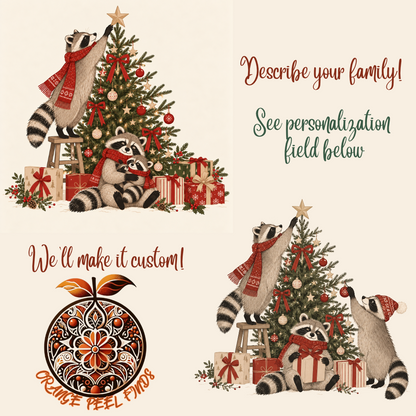 Raccoon Lovers Ceramic Ornament for New Couples, New Baby